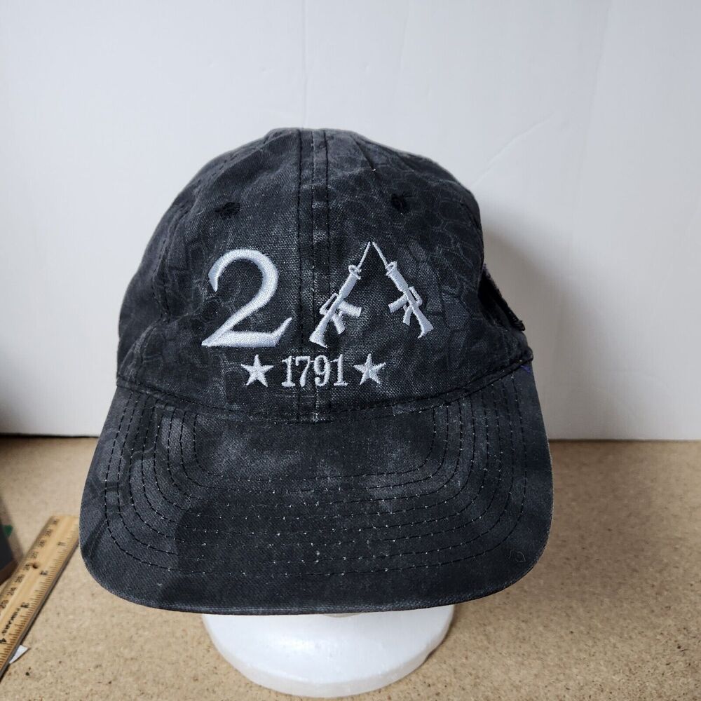 2A 1791‎ Black Kryptek Hat Second Amendment Gun USA Flag Typhon Strap Buckle Cap